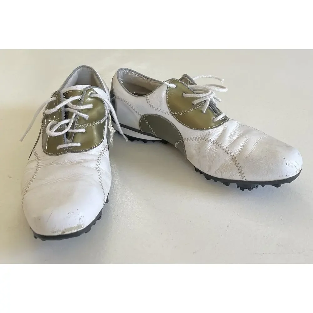 Foot Joy Lopro Collection Women's White Leather Golf Shoes Size 9.5 M 97075